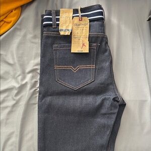 Vintage Navy Men's Straight Jeans